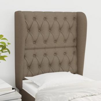Cabecero de Tela con Orejas 83x23x128 cm Gris Taupe
