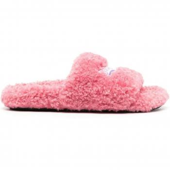 Balenciaga Women's Furry Slides in Pink | Size 36 | 654261W2DO15596