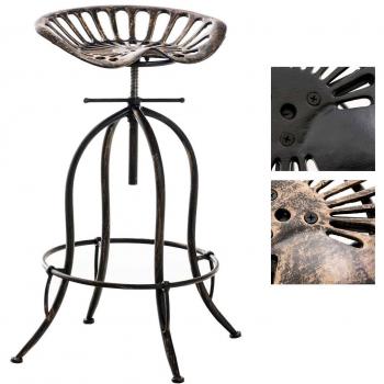 Taburete de bar industrial regulable en metal bronce CLP Mimosa