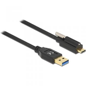 Cable USB 3.2 Gen 2 macho a macho tipo A y tipo C, 0,5 m, color negro