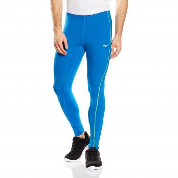 Mizuno Drylite Core Pantalón de Running, Azul Skydiver/Green Gecko, S