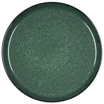 BITZ Plato llano, plato llano, plato llano, 27 cm de diámetro, color negro y verde