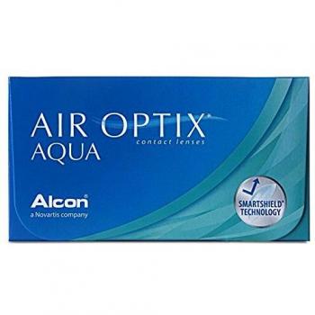 Air Optix Aqua Lentes de contacto de reemplazo mensual, Pack de 6, R 8.6 mm, D 14.2 mm, +5.25 Diopt