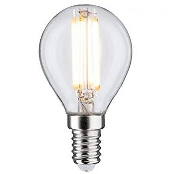 Bombilla LED filamento E14, 6,5 W, transparente, 2.700K