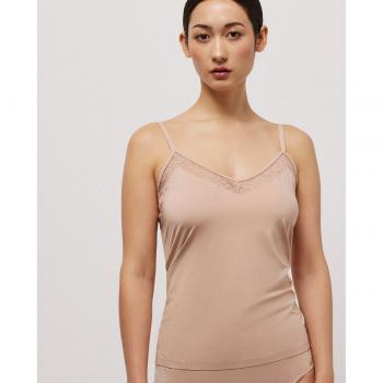 Camiseta interior de mujer de tirantes con encaje floral