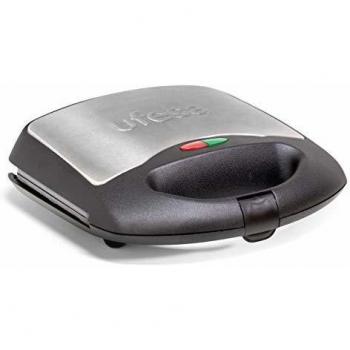 Ufesa SW7860 Sandwichera 750W, Placas Antiadherentes, Sellado Perfecto, 2 Sandwiches, Sin BPA, INOX/Plástico