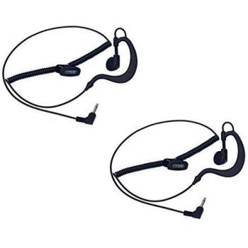 2 x Coodio 3,5mm Recibirá Sólo Auriculares Forma G Auricular Para Transceptor Emisor y Receptor Radio Micrófono Micro Altavoz