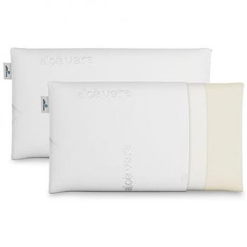 Almohada Viscoelástica Agatha Doble Funda 2x75cm Transpirable Antiácaros Termoregulable Firmeza Media Ergonómica Adaptabilidad Perfecta Tejido Stretch