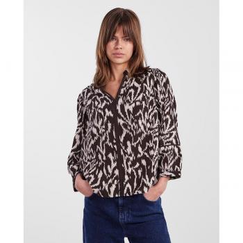 Pieces Blusa de manga 3/4 con cuello mao de mujer
