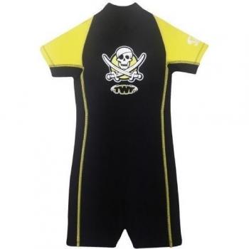 TWF Pirate - Traje para deportes acuáticos, color amarillo, talla 1-2 años