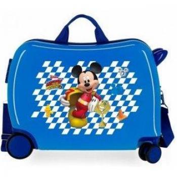 Maleta Infantil Correpasillos Mickey Good Mood 4 Ruedas Multidireccionales Azul Disney - Capacidad 34L