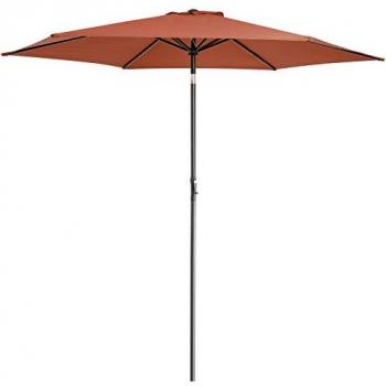 Sombrilla Grande 300cm Terracota con Manivela y Protección UV80+ para Jardín y Terraza