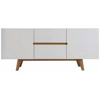 Aparador escandinavo blanco brillante y fresno 160cm Melka