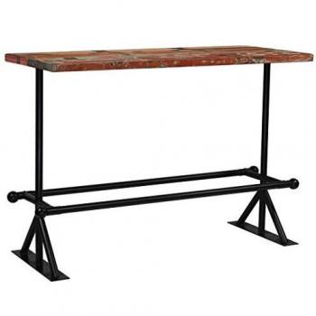 vidaXL Mesa Bar 150x70x107 Madera Reciclada Multicolor Mesilla Mueble Auxiliar