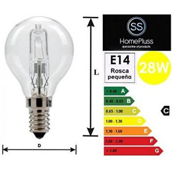 Bombilla Homepluss Eco Halogena Esferica E14 28 Vatios