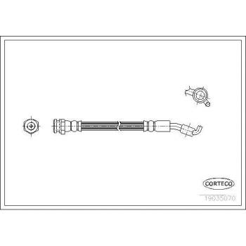 Latiguillo de freno CORTECO 19035070, tipo: Latiguillo de freno, características: fabricado con materiales de alta calidad, resistencia a la presión, compatible con diversos modelos de vehículos, longitud adecuada para instalación fácil