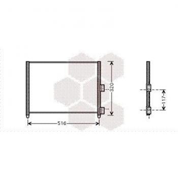 Condensador de aire acondicionado VAN WEZEL 17005303 para Fiat Idea desde 05/2008 sin secador