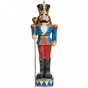 Estatueta Quebra-Nozes Decorativa Azul con Luz LED 20 x 92 x 28 cm