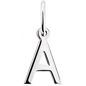 Charm Inicial Q de Plata de Ley 925 Bañado en Rodio - Colgante Combinable para Collar - Joyas para Mujer