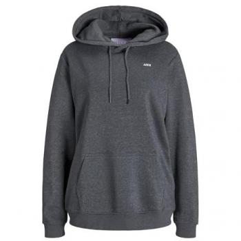 JJXX Women's Hoodie Abbie RLX Every Dark Grey Melange with White Logo