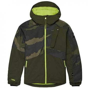 O'NEILL Aplite - Chaqueta de esquí para niño, Verde Militar - Azul Oscuro - Marrón, 128
