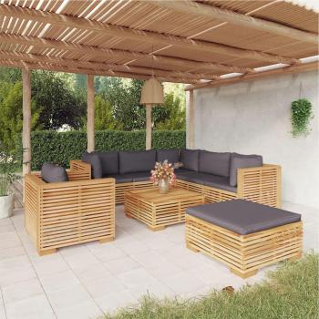 8-Piece Teak Wood Garden Lounge Set with Cushions