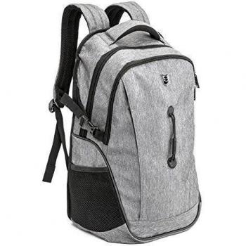 Evecase Mochila Escolar para Portátil 15,6-17,3 pulgadas, Mochila para transporte Ordenador Portátl, Gris