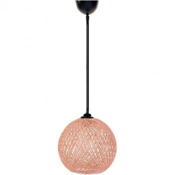 Lámpara de techo WELLHOME hecha a mano en yute color rosa marrón