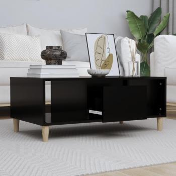 Mesa de centro vidaXL madera contrachapada 90x50x36,5 cm color blanco y negro, diseño brillante, ideal para salón o comedor, mesa auxiliar o de café