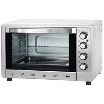 Grunkel HR-48 SILVER - Horno eléctrico de convección con 48 litros de Capacidad y Resistencia en M. con Temporizador y hasta 230 Grados