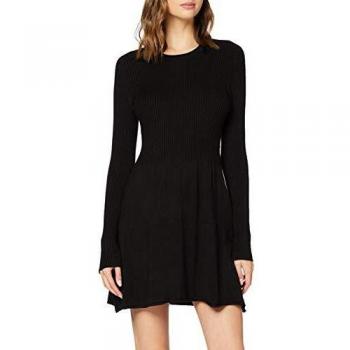 Only ONLALMA L/S O-Neck Dress KNT Noos Vestido, Negro