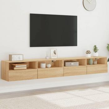 Mueble de TV de Pared 2 Piezas Sonoma 100x30x30 cm Madera Multiestrato