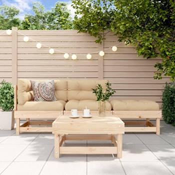 4 Piece Solid Pine Wood Garden Lounge Set