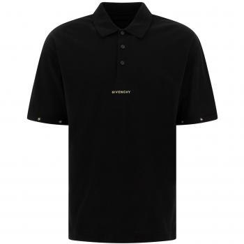 Givenchy Men's Polo Shirt, Black, Size Large, BM71L43YN2001
