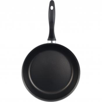MAGEFESA Glass - Sartén 20cm de Acero vitrificado Exterior Negro Cristal. Antiadherente bicapa Reforzado, aptas para Todo Tipo de cocinas, Especial inducción. 50% de Ahorro energético.