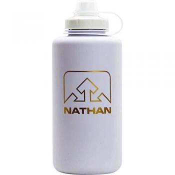 Nathan - Botella de agua (750 ml), color blanco y dorado