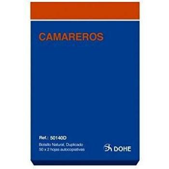 Dohe 50140D - Talonario de camareros bolsillo natural duplicado