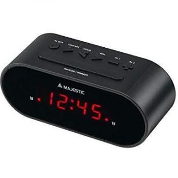 Reloj Despertador Digital Majestic SVE-235 con Doble Alarma y Display LED Negro