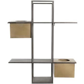 Estantería de metal con macetero y diseño elegante