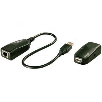 Lindy 42693 Cat.5 USB 2.0 Extender, 50m, 1 Port (Black)