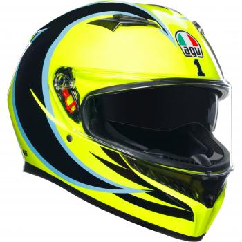 Casco AGV K3 E2206 MPLK Rossi WT Phillip Island 2005 - Negro Amarillo (XL)