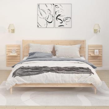 Estantes mesitas de pared 2 uds madera maciza de pino Natural, Blanco, Gris Mueble Almacenaje Estantería para Oficina, Estudio, Dormitorio Estantería/Librería/ mueble de Almacenamiento