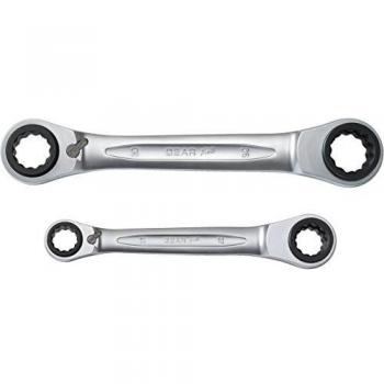 Juego de llaves de estrella dobles de carraca articuladas 4 en 1 GEARplus, conmutables, 2 pzs KS TOOLS 503.4550