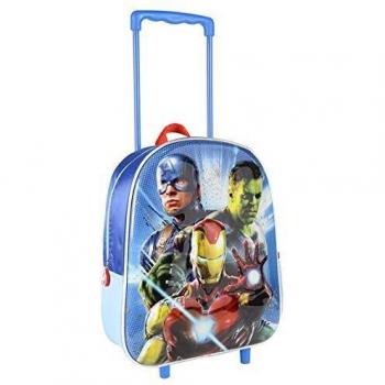Cerdá Avengers, Mochila con Ruedas Infantil 3D de The Avangers - Licencia Oficial Marvel Studios Unisex niños, Multicolor, 260X310X100MM
