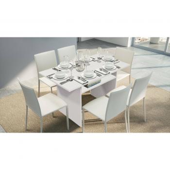 Mesa Extensible Lavanda DMORA, Consola Multiusos con Apertura de Libro, 100% Made in Italy, 120x70h75 cm, Color Blanco