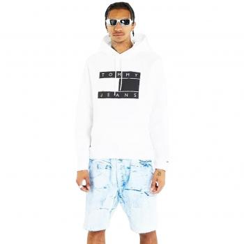 Tommy Jeans - Sudadera para Hombre con Capucha Reg Flag Fit Regular Color Blanco Modelo DM0DM17911-YBR