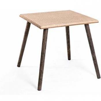 Mesa Auxiliar Madera y Ratán Nórdico Natural Marrón 61 x
