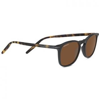 Serengeti Delio 8854-AU Polarized Square Sunglasses, Black, Unisex, One Size