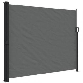 Toldo lateral retráctil 160x600 cm color negro, crema, azul y gris antracita