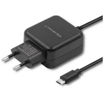 Cargador de red Qoltec 12W | 5V | 2.4A | Micro USB | Negro